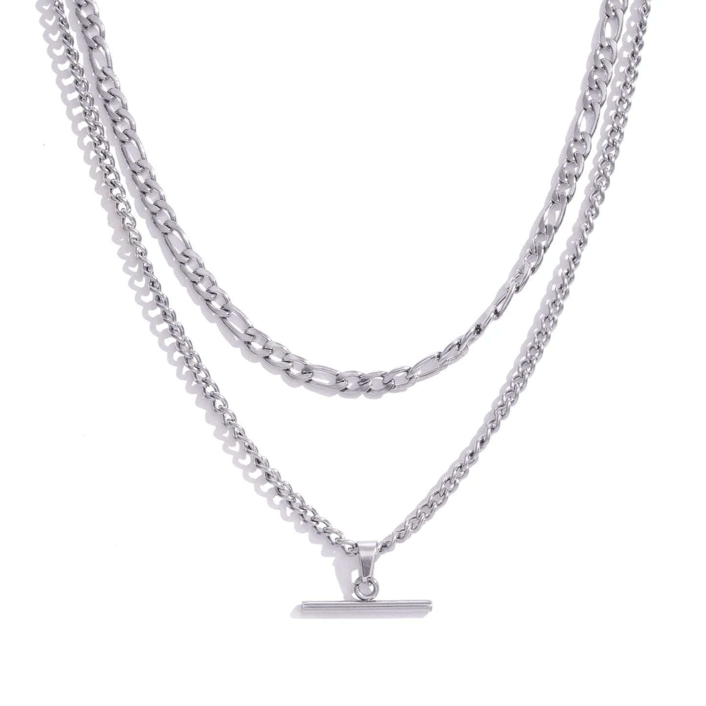 Collier Femme Layered Minimaliste Double Chaîne - Acier Or 18K Hypoallergénique