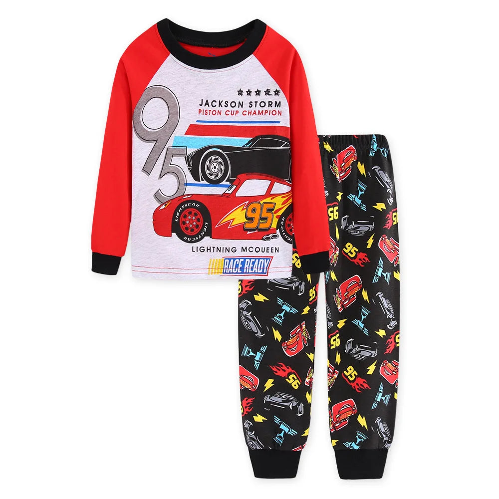 Pyjama Enfant Cars McQueen - Ensemble 2 Pièces Coton Printemps Automne