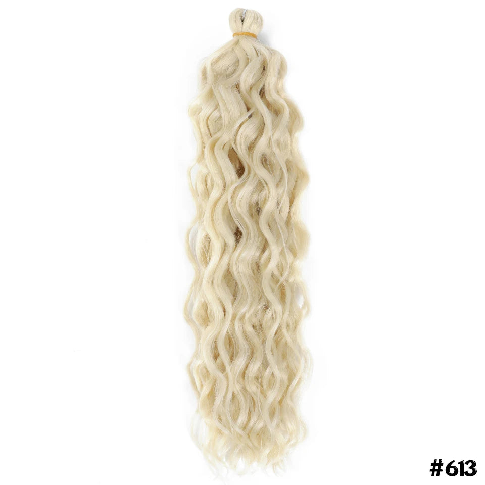 Extension Tresses Hawaii Curly Ocean Wave - Mèches Crochet Synthétiques Afro Bouclées Ombré Rose Water Wave