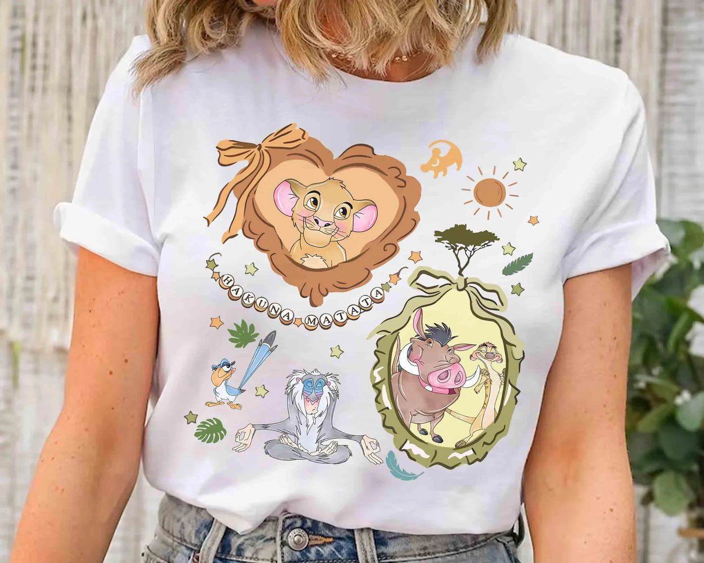 T-Shirt Disney Le Roi Lion Simba Graphique - 100% Coton Loose Casual Été Unisexe