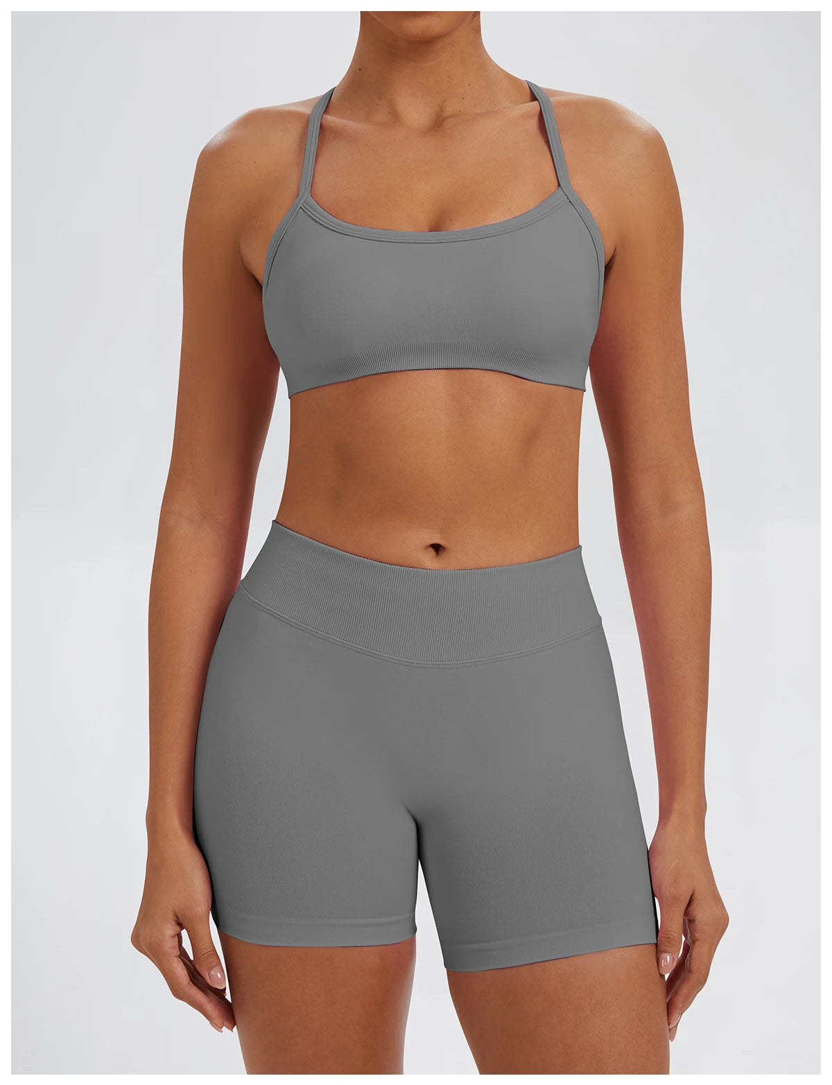 Ensemble Sport Femme 2 Pièces Sans Coutures – Top & Legging Yoga
