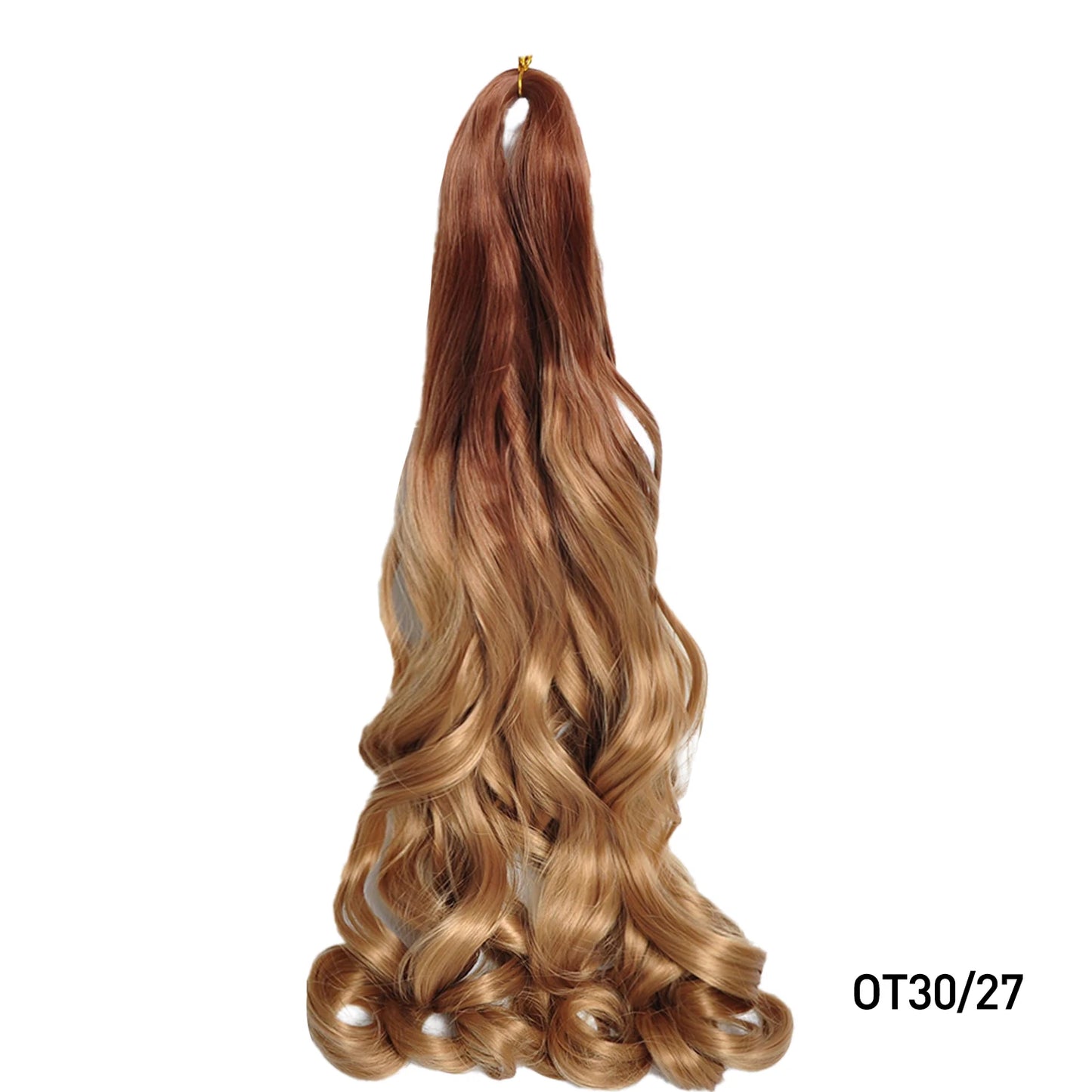 Extension Tresses French Curls Pré-Étirées - Mèches Synthétiques Loose Wave Spiral Curl Haute Température Ombré