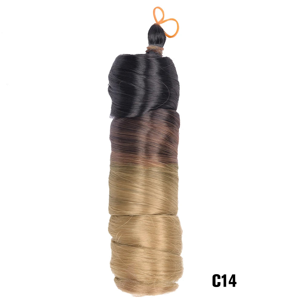 Extension Tresses French Curls Pré-Étirées - Mèches Synthétiques Loose Wave Spiral Curl Haute Température Ombré