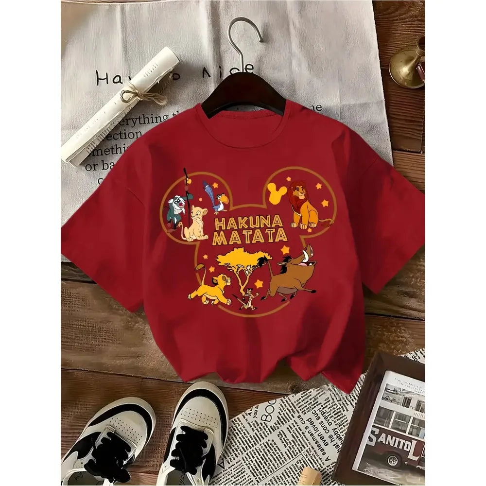 T-Shirt Femme Disney Le Roi Lion Hakuna Matata - Coton Col Rond Manches Courtes Été