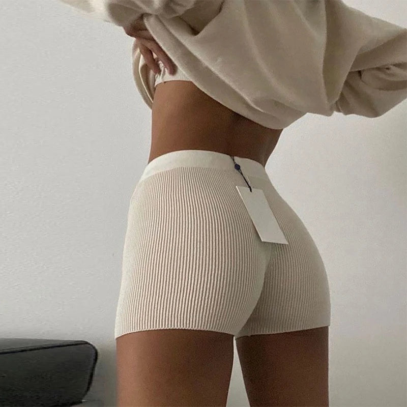 Short Tricot Taille Haute Femme