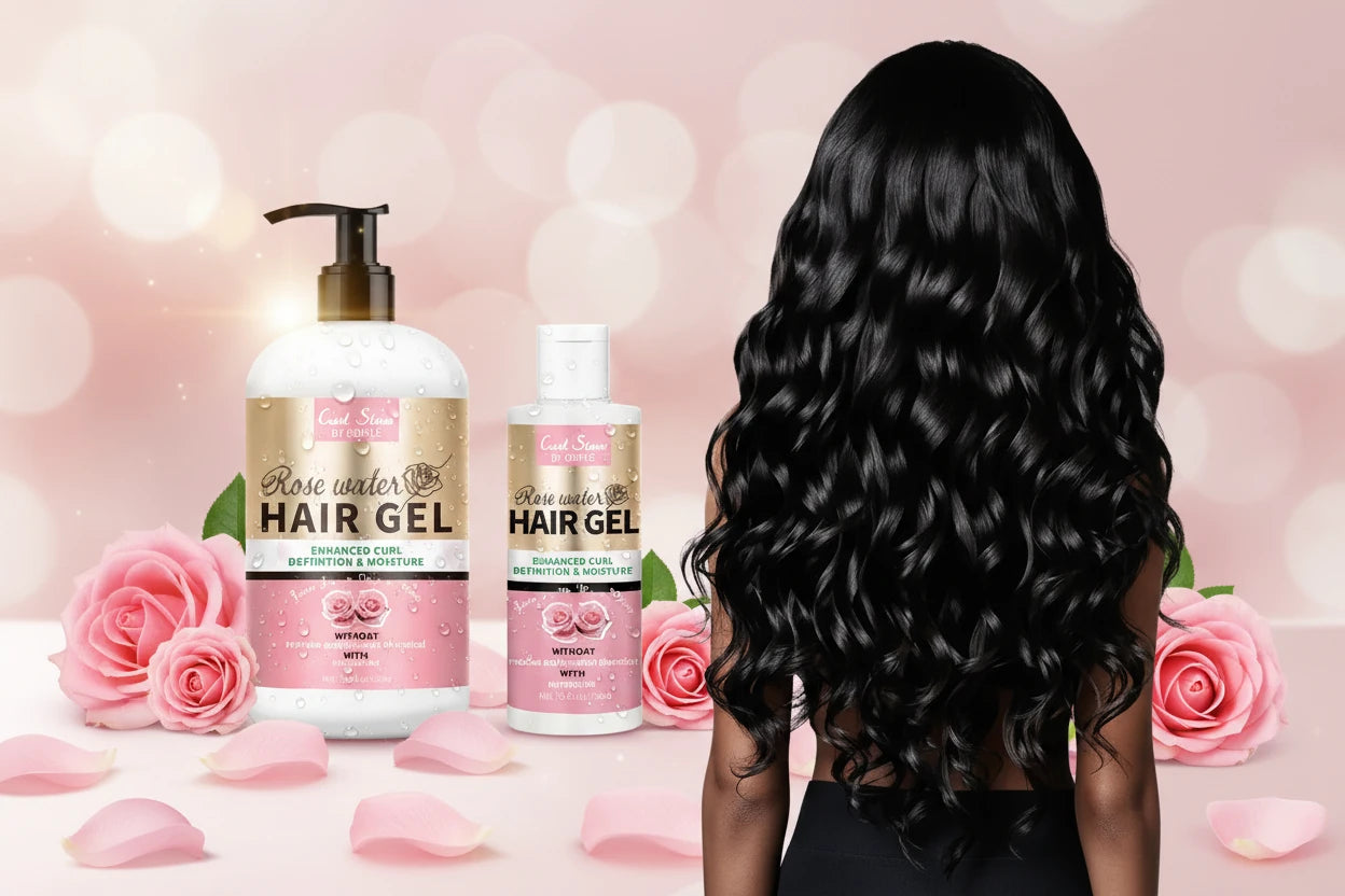 Gel Cheveux Eau de Rose Naturel GOIPLE 400ml - Crème Définition Boucles Hydratante Anti-Frisottis