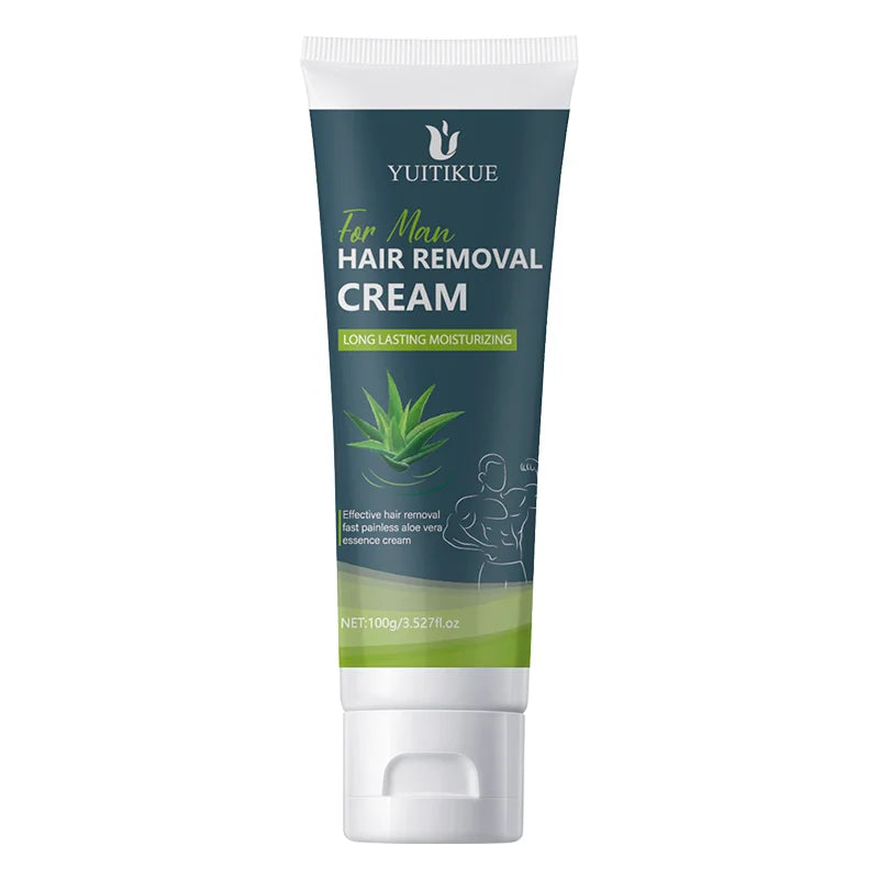 Crème Dépilatoire Homme 100g - Douce Peau Sensible Usage Corps Entier Hydratante Longue Durée Peau Soyeuse