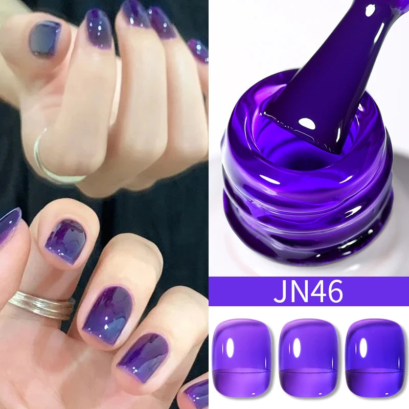 Vernis Gel BORN PRETTY Noir Jelly Nude 10ml - 74 Couleurs Translucide Semi-Permanent UV LED Nail Art DIY Maison