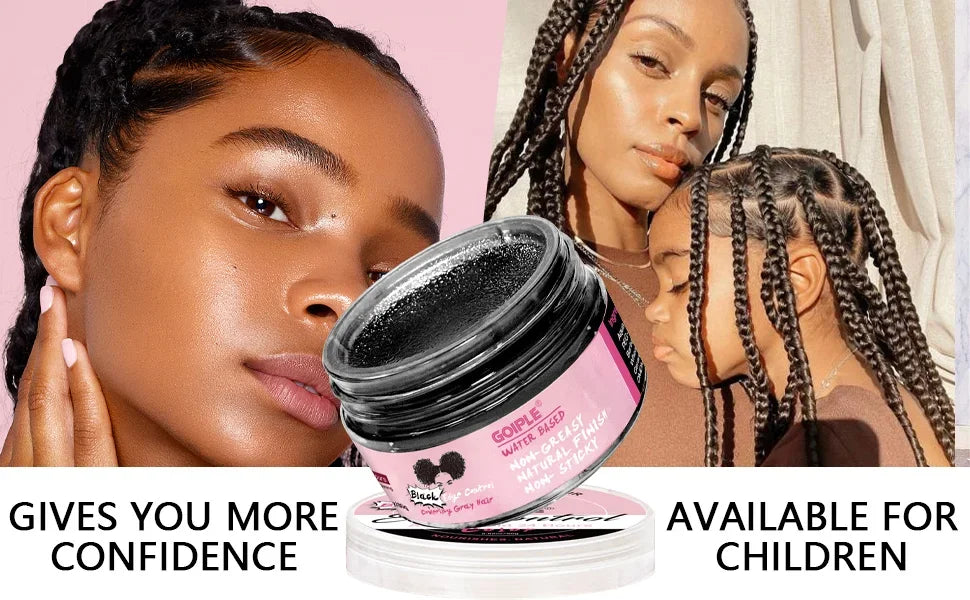 Gel Fixation Cheveux Edge Control Noir - Cire Coiffante Forte Tenue Anti-Cheveux Gris