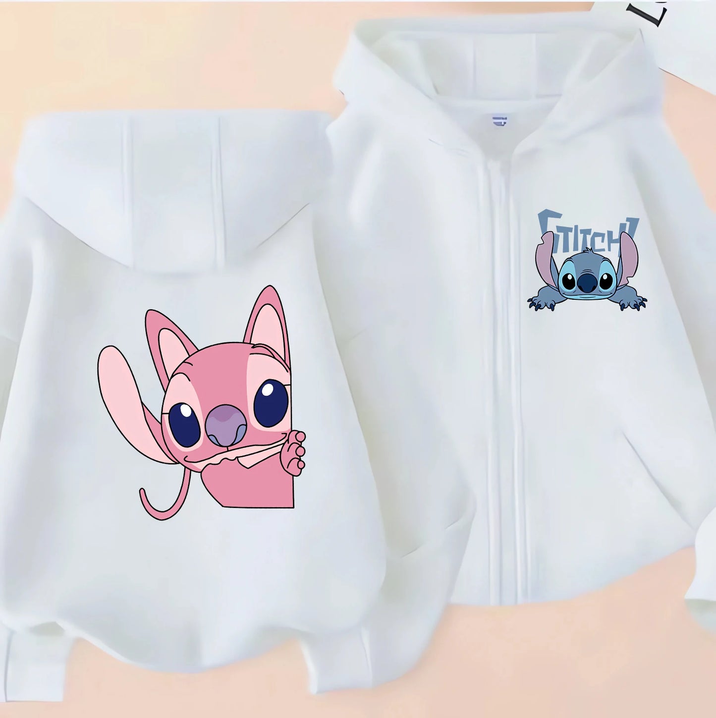 Sweat à Capuche Zippé Enfant Stitch Disney - Veste Hoodie Lilo & Stitch Casual Garçon Fille