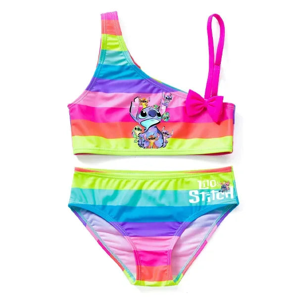 Maillot de Bain Fille Lilo & Stitch 2 Pièces - Tankini avec Nœud