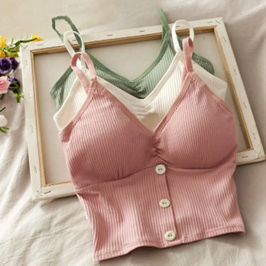 Débardeur Tricot Femme Crop Top Bretelles