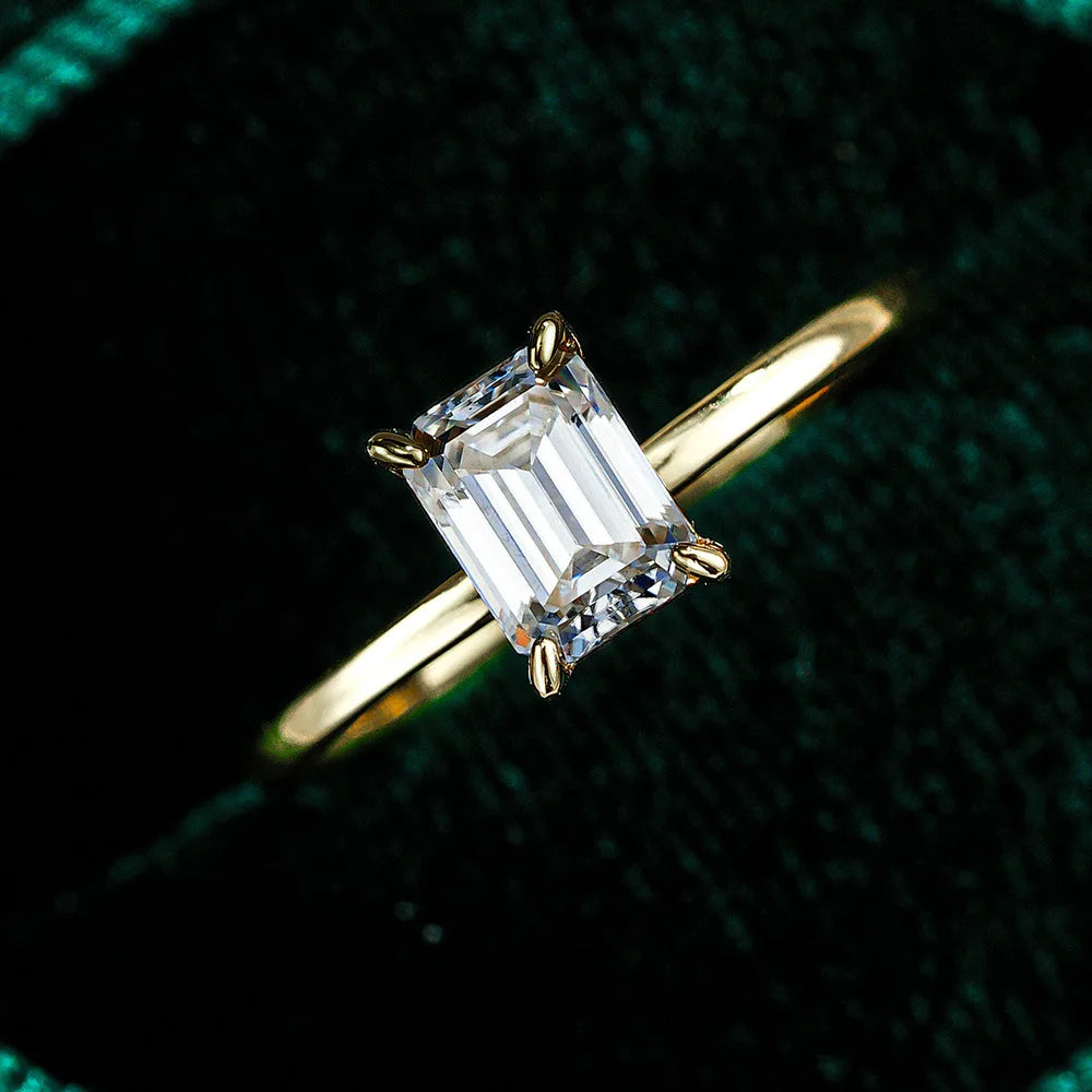 Bague Moissanite 1 Carat Argent 925 Plaqué Or 18K - Femme GRA