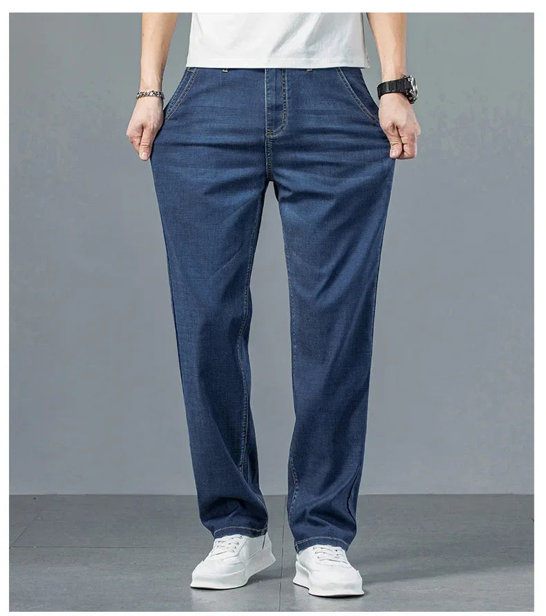 Jean Lyocell Ultra-Léger Homme - Coupe Large Droite Été 2026