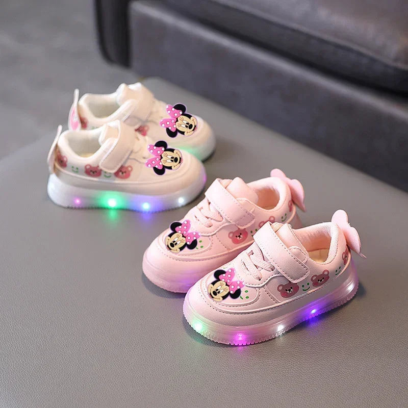 Baskets Mickey Mouse Lumineuses Enfant - Chaussures Sport LED Disney
