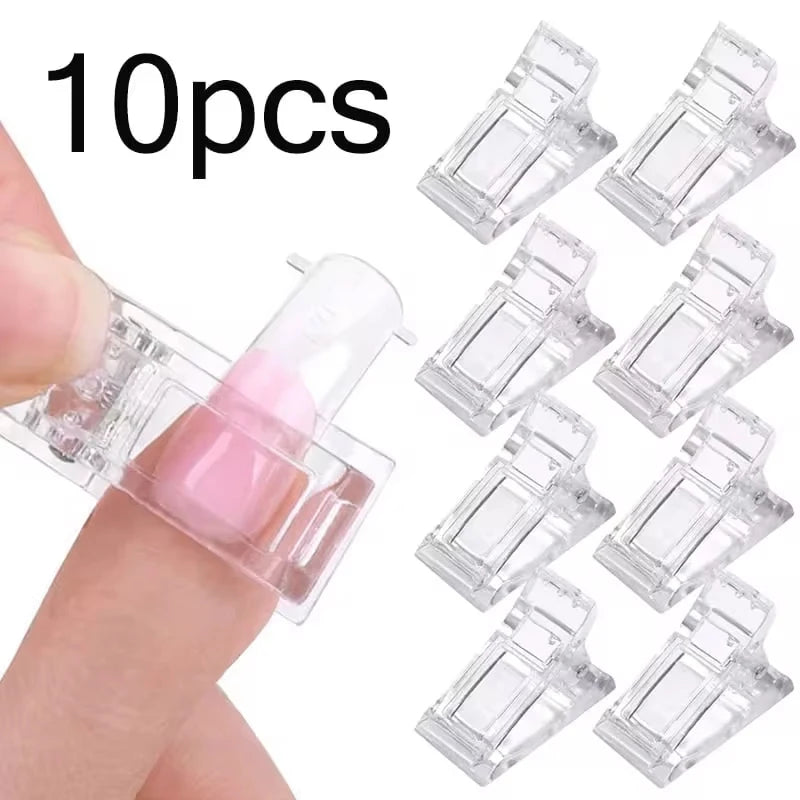 Clips Ongles Acrylique Transparent - Gel Construction Rapide Capsules Ongles Extension UV Pinces Manucure Art Builder Outils Set