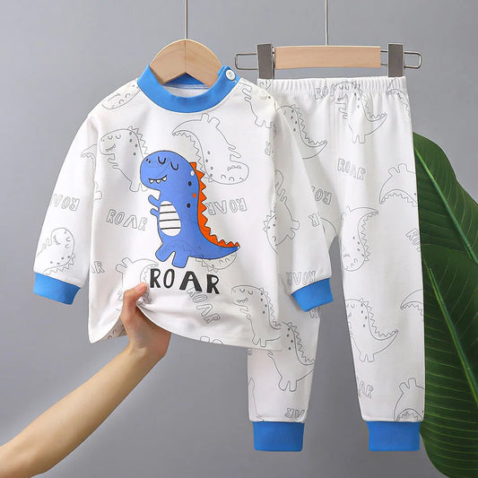 Ensemble Pyjama Enfant Coton - Imprimé Cartoon Doux Automne Hiver