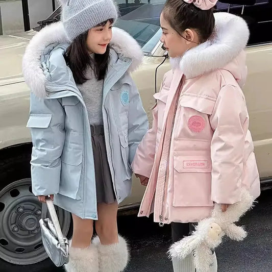 Parka Fille Hiver 4-14 Ans - Capuche Fausse Fourrure & Fermeture Zippée
