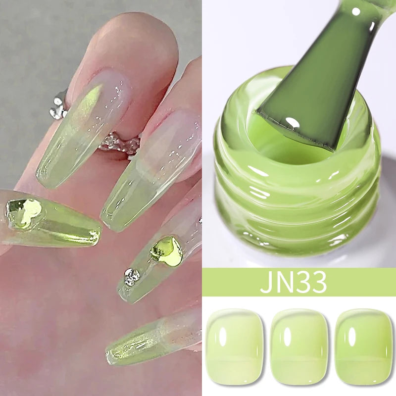 Vernis Gel BORN PRETTY Noir Jelly Nude 10ml - 74 Couleurs Translucide Semi-Permanent UV LED Nail Art DIY Maison