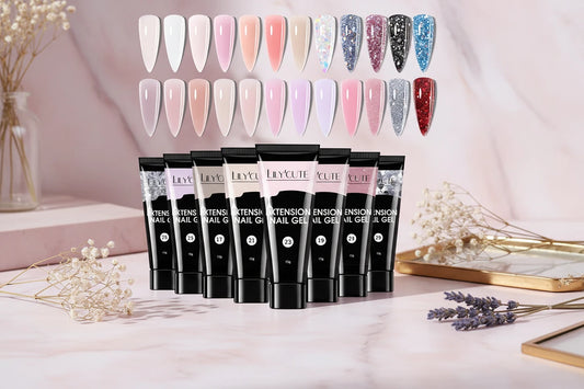 Gel Extension Ongles LILYCUTE - Paillettes Vernis Semi-Permanent UV Construction Nail Art Manucure