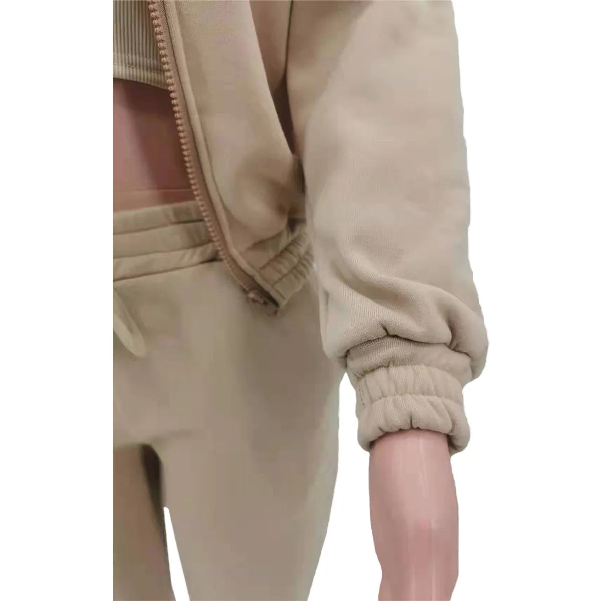 Ensemble 3 Pièces Femme Sport - Sweat Capuche Polaire Débardeur Pantalon Jogging