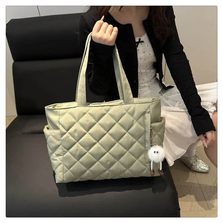 Sac Tote Rectangulaire Femme Style Coréen - Grande Capacité Épaule Travail Léger