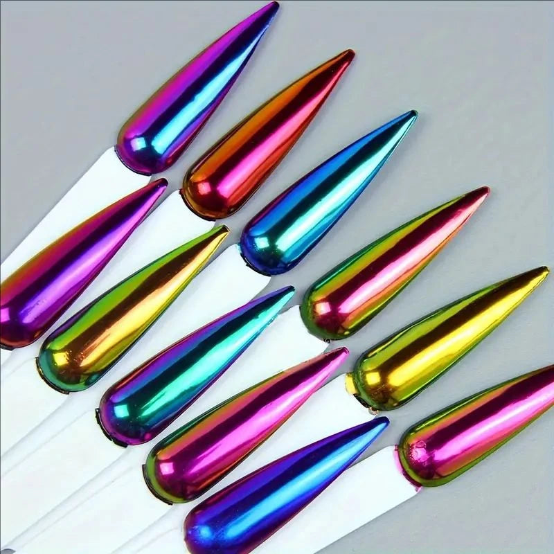 Poudre Caméléon Rainbow Fairy Paillettes Hypoallergénique Nail Art Poudre Ongles Scintillante Irisée
