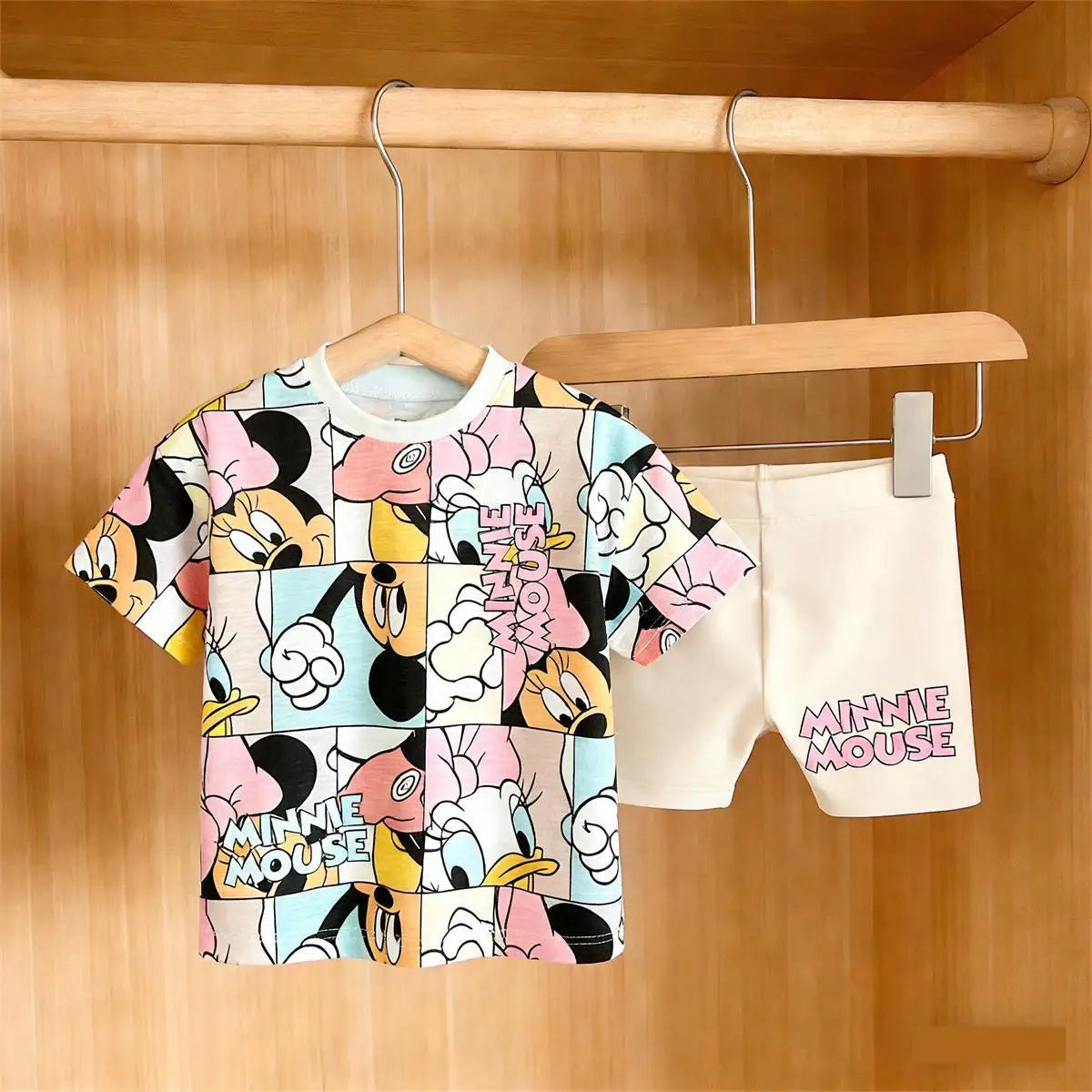 Ensemble 2 pièces Disney Minnie - T-shirt blanc + Short bleu