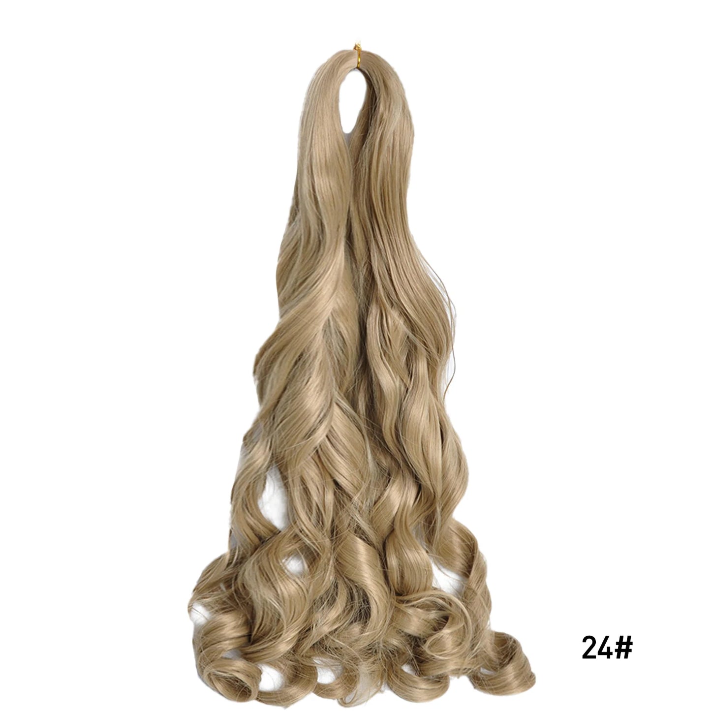 Extension Tresses French Curls Pré-Étirées - Mèches Synthétiques Loose Wave Spiral Curl Haute Température Ombré
