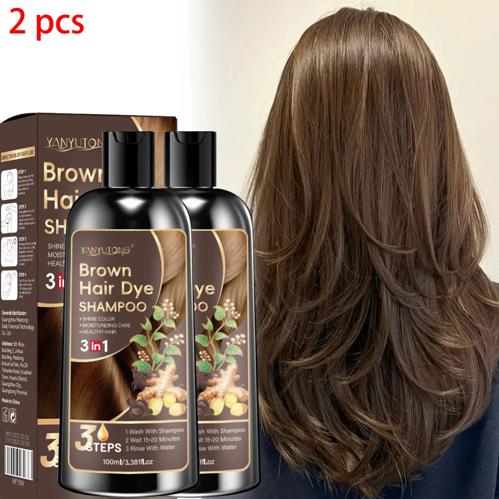 Shampoing Colorant Curcuma 3 en 1 - Cheveux Colorés Nourrissant Formule Douce Plante Beige Clair Naturel