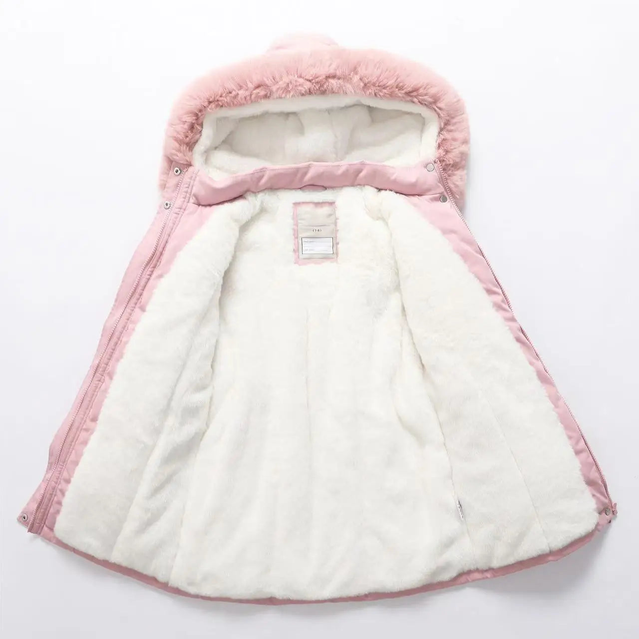 Parka Fille Hiver Longue Capuche Fourrure - Manteau Chaud Rembourré Taille Marquée 9-10 Ans