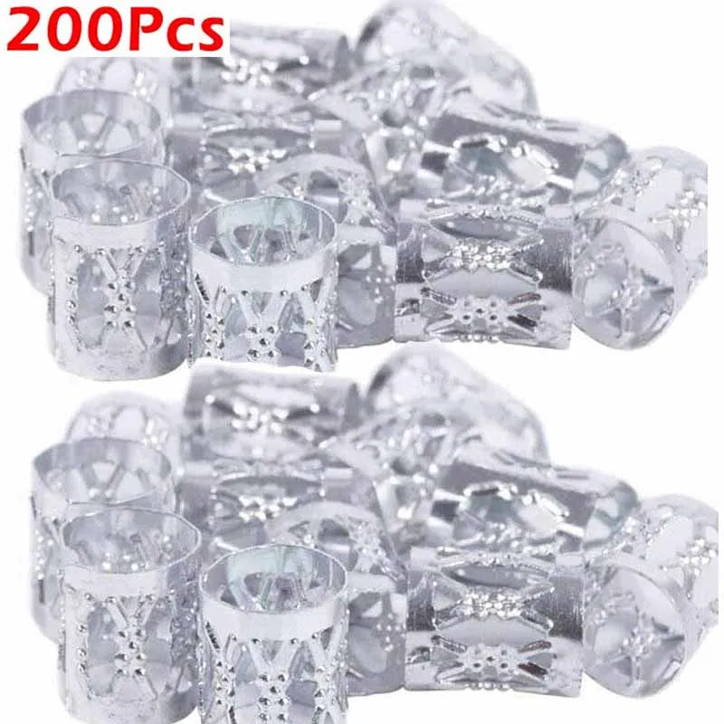 Anneaux Clips Dreadlocks Or Argent Multicolore - Perles Tresses Ajustables Bijoux Cheveux Ornements Accessoires Coiffure