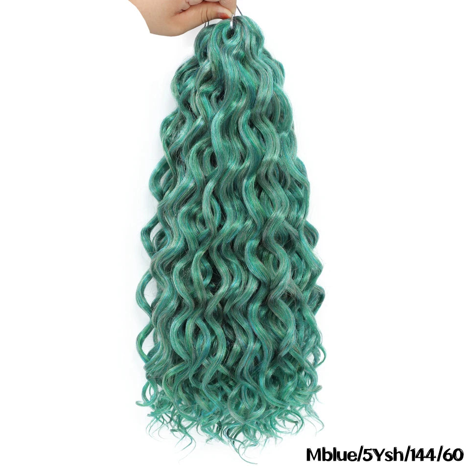 Extension Tresses Hawaii Curly Ocean Wave - Mèches Crochet Synthétiques Afro Bouclées Ombré Rose Water Wave