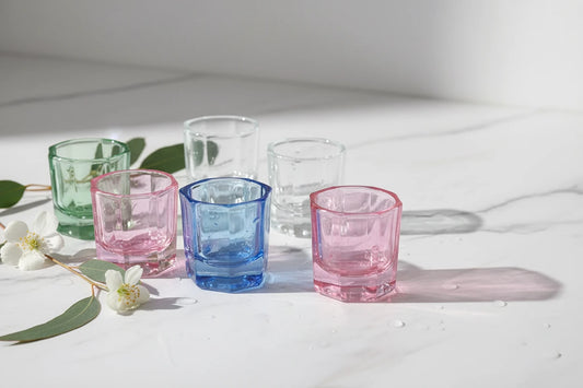 Godets Dappen Verre Cristal Acrylique Poudre Tasse Ongles Bol Nettoyage Pinceaux Outils Nail Art