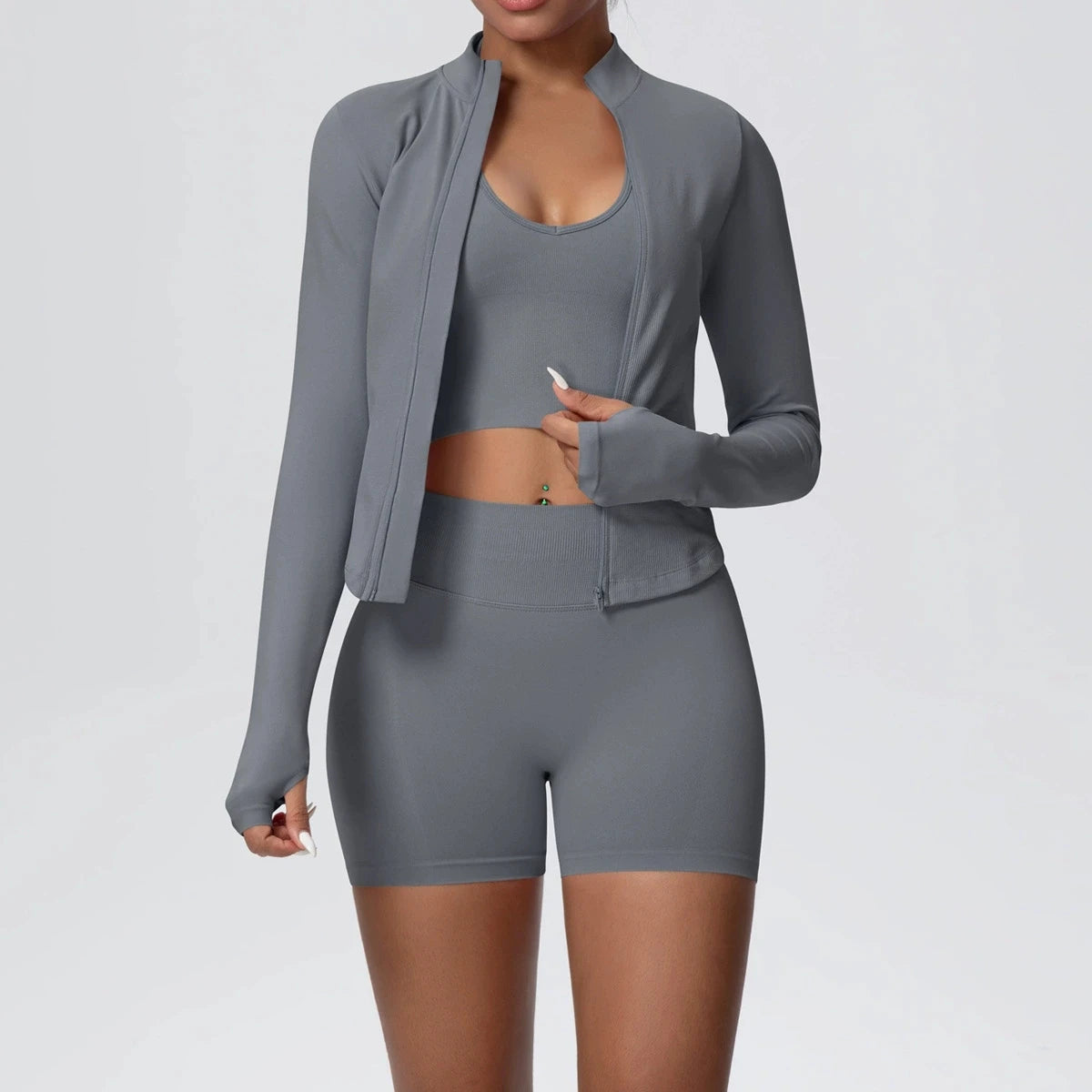 Ensemble Sport Femme 3 Pièces Sans Coutures – Yoga & Fitness