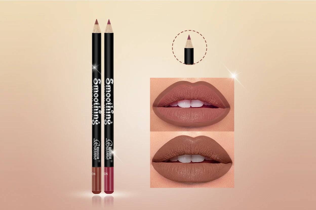 Crayon Contour Lèvres Mat Luxe - Longue Tenue Application Douce Contour Parfait Remplissage Nuances Universelles