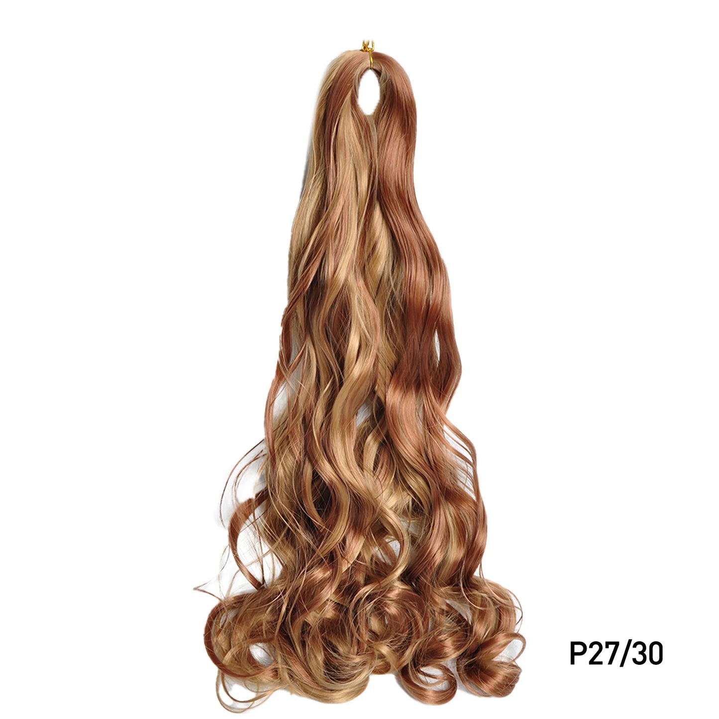 Extension Tresses French Curls Pré-Étirées - Mèches Synthétiques Loose Wave Spiral Curl Haute Température Ombré