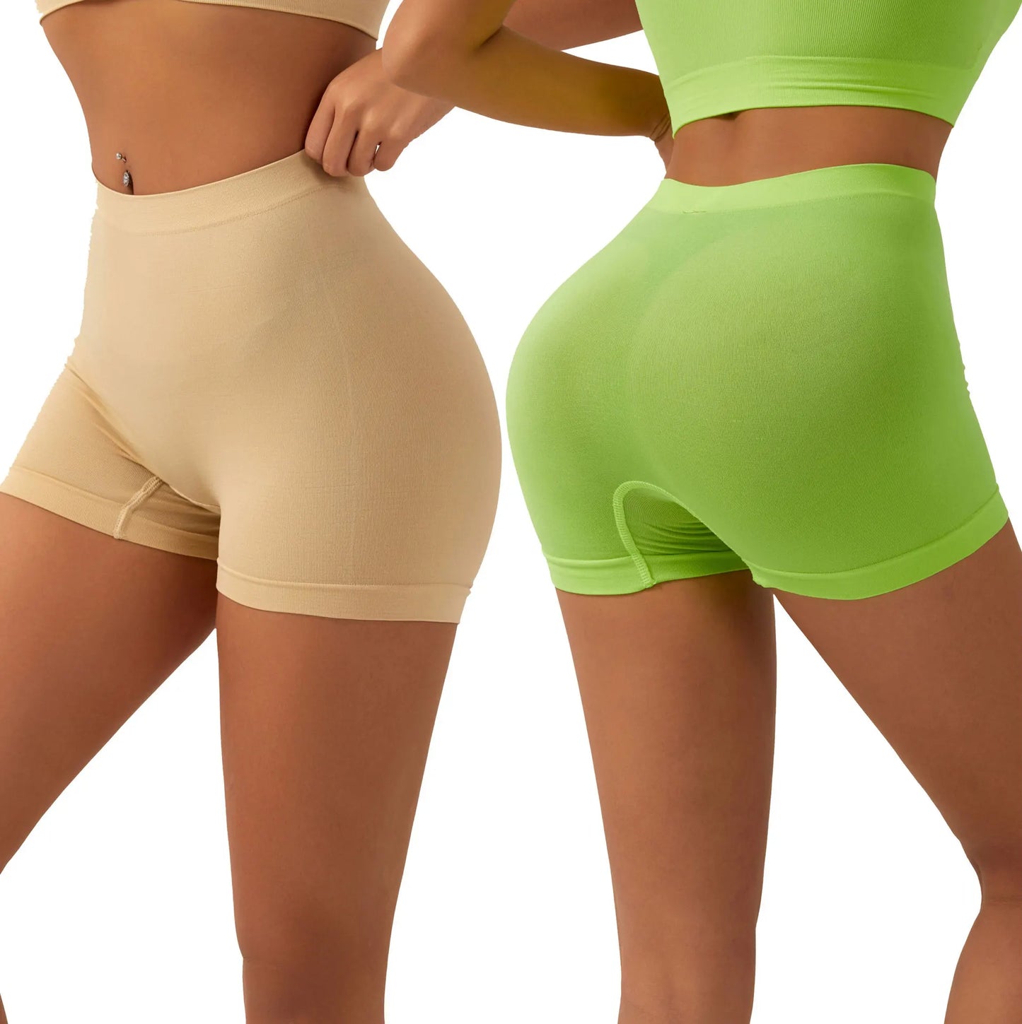 Lot de 3 Culottes Femme Taille Haute Seamless - Shorty Anti-Frottement Gainant Sport