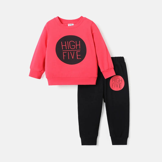 Ensemble 2 Pièces Bébé - Sweat Lettres + Pantalon - Casual Quotidien