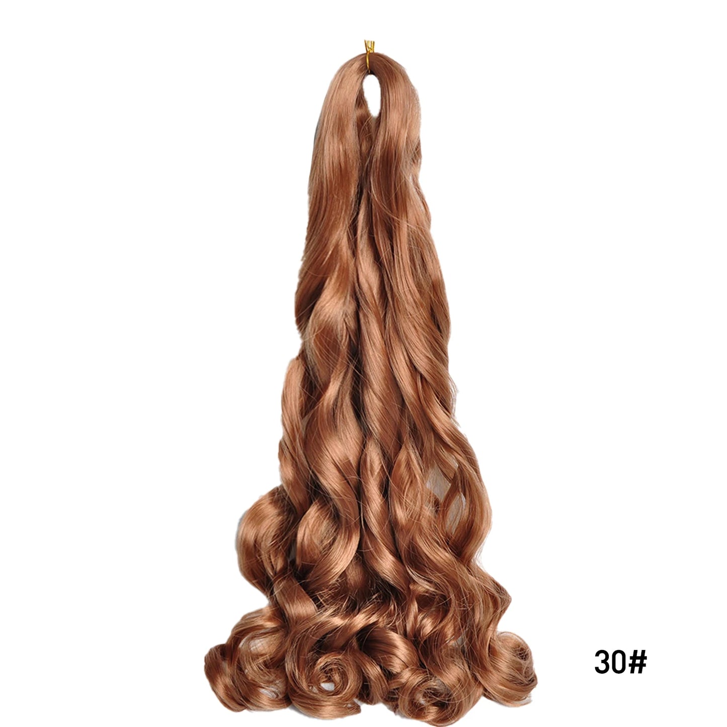 Extension Tresses French Curls Pré-Étirées - Mèches Synthétiques Loose Wave Spiral Curl Haute Température Ombré