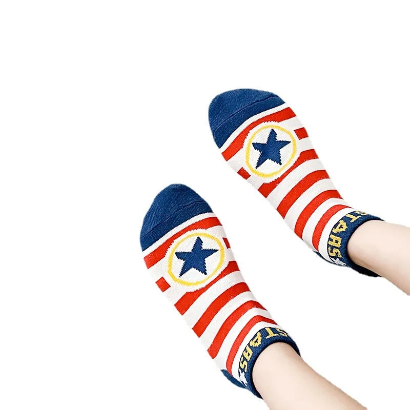 Lot 5 Paires Chaussettes Enfant Marvel - Spiderman Captain America Garçon