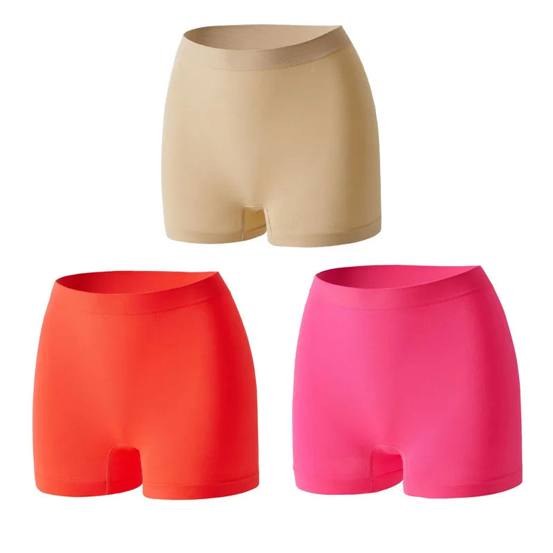 Lot de 3 Culottes Femme Taille Haute Seamless - Shorty Anti-Frottement Gainant Sport