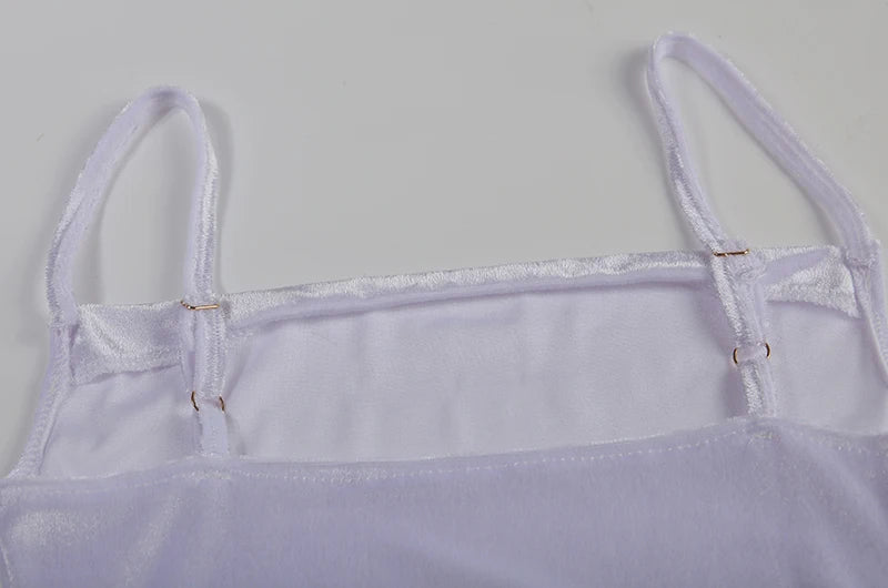 Robe Maxi Velours Col Swing Sans Manches - Fendue Sexy Soirée Élégante Y2K 2024