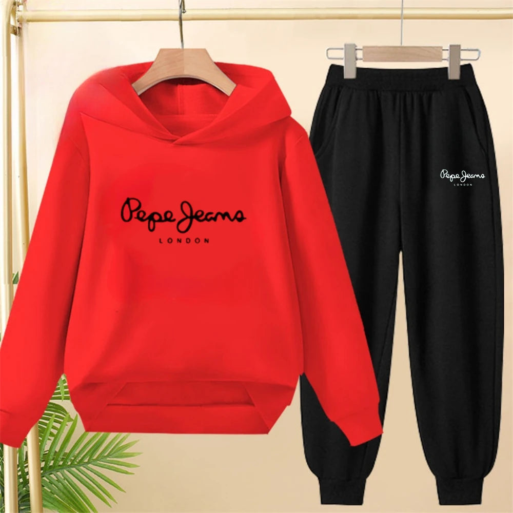 Ensemble Sweat Enfant Hoodie Imprimé + Pantalon Fashion