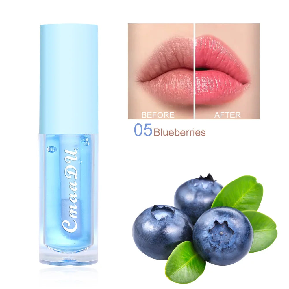 Gloss Lèvres Hydratant Infusé Baies - Huile Nourrissante Longue Tenue Hydratante Tous Types Peau Waterproof