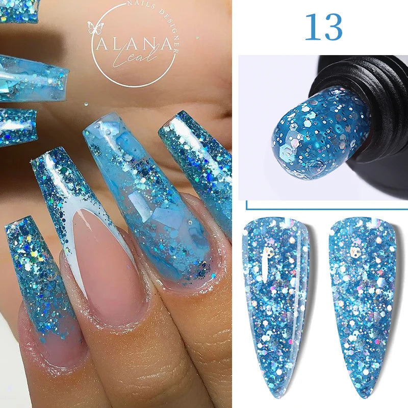 Gel Extension Ongles Paillettes LILYCUTE 15ml - Vernis Semi-Permanent UV Construction Nail Art