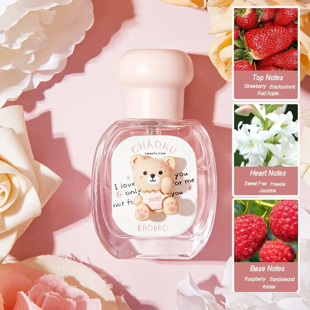 25ml Bear Perfume Women Girls Fruity Floral - Sweet Long-Lasting Eau de Parfum Daily Gift