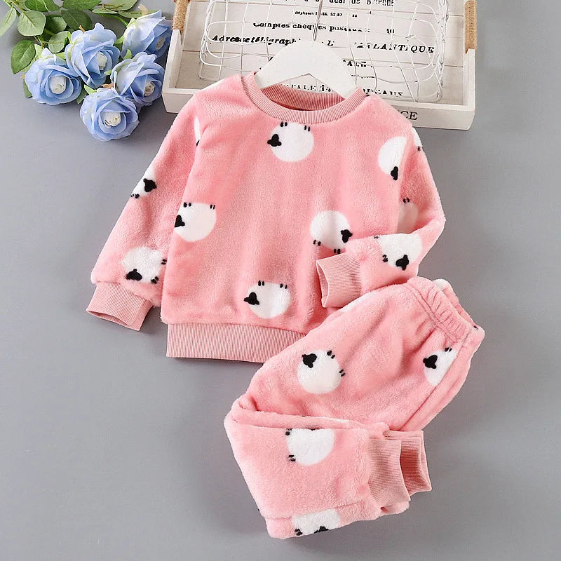 Ensemble Pyjama Enfant Flanelle Polaire - Vêtement Nuit Chaud