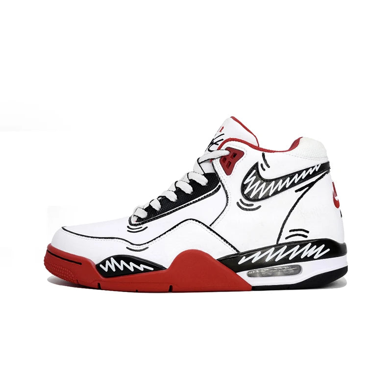 Nike Flight Legacy – Baskets Homme Graffiti Kaléidoscope Mi-Montantes Rétro Basketball
