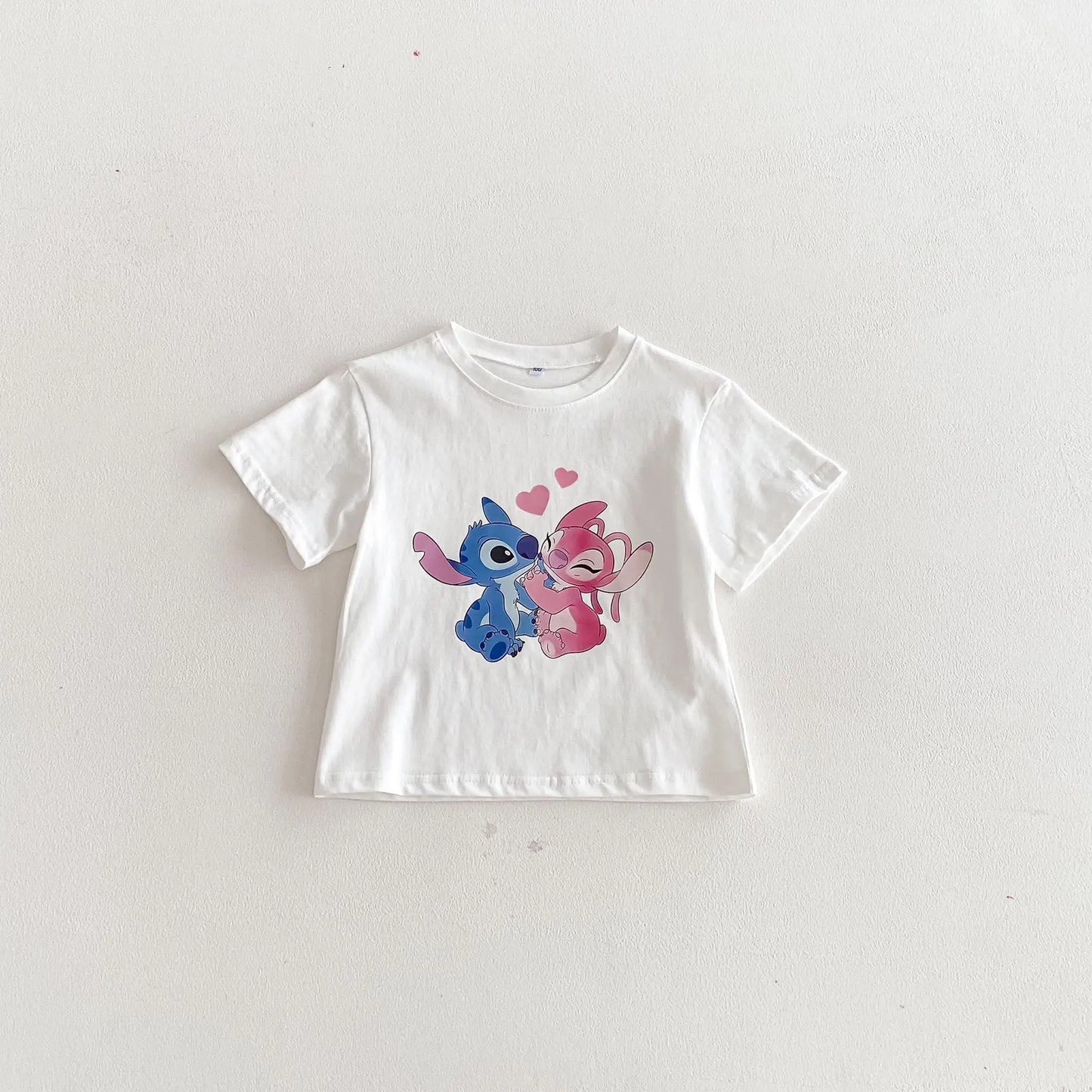 T-Shirt Enfant Stitch - Tee-Shirt Manches Courtes Fille Garçon Disney Été 1-7 Ans